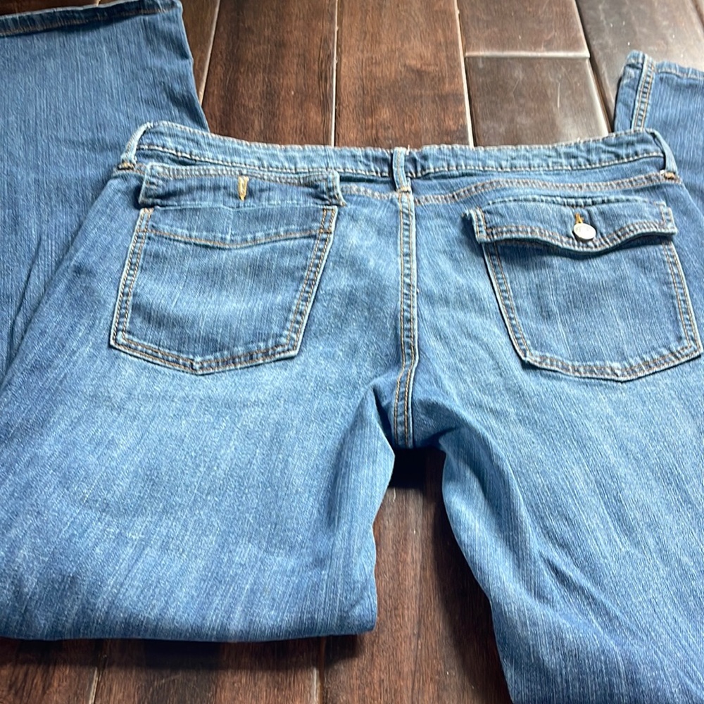 Banana Republic Boot Cut Denim jeans, size 32/14. Missing button on pocket.